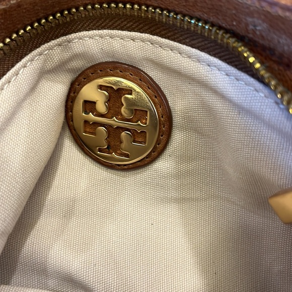 SALE! Tory Burch RareFind Leather Brown Red Bronze PurseWalletMagneticSnapZipper - Picture 10 of 16